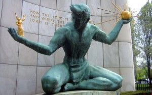 Spirit of Detroit statue, wikimedia