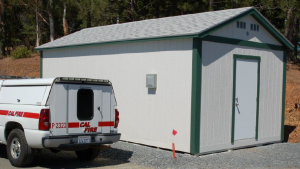 Cal Fire truck and shed, from state audit report