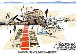 immigration reform, David Fitzimmons,cagle, Oct. 30, 2013