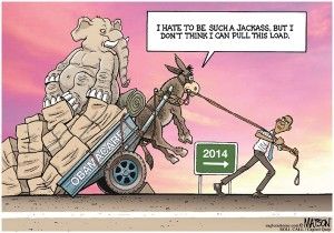 Obamacare, heavy load, Matson, cagle, Nov. 19, 2013