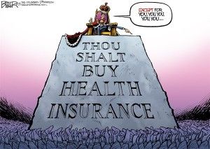 Obamacare exemptions, beeler, cagle, Dec. 26, 2013
