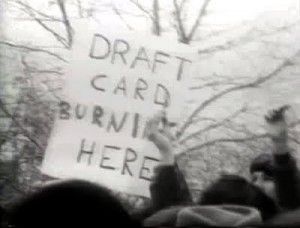 Draft card burning here