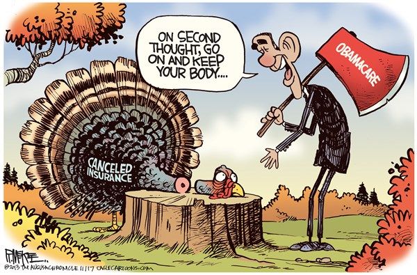 Obamacare, turkey, mckee, cagle, Nov. 19, 2013