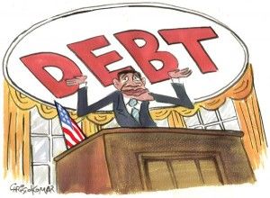 debt, obama, Christo Komarnitski, cagle, Nov. 11, 2013