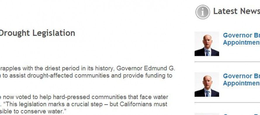 Gov. Brown announces re-election bid under rain