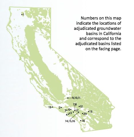 Adjudicated water basins, DWR