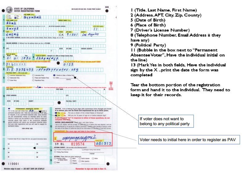 voter form