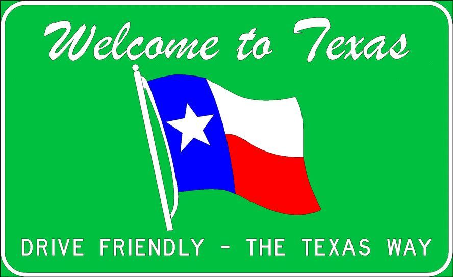 Texas welcome sign