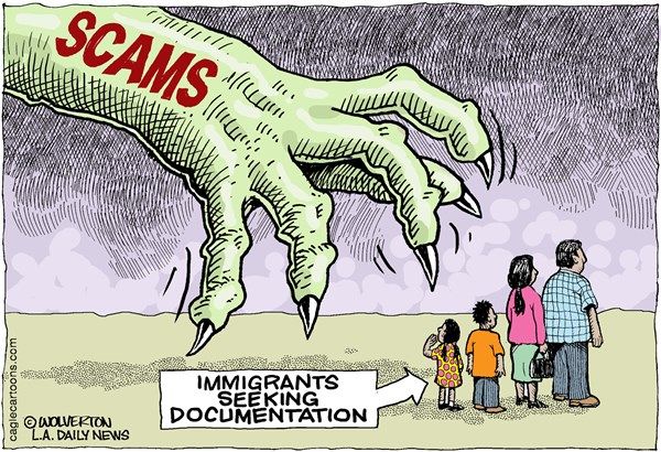 immigration scams, wolverton, cagle, Dec. 8, 2014