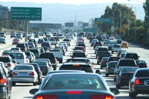 Traffic freeway gridlock