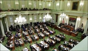 FILE -- In this Jan. 23, 2013 file photo, Gov. Jerry Brown gives his State of the State address before a joint session of the Legislature at the Capitol in Sacramento, Calif.  State Sen. Lois Wolk, D-Davis and Assemblywoman Kristin Olsen, R-Modesto, have proposed indentical bills that would require all legislation to be in print and online 72 hours before it can come to a vote.  Both bills would be constitutional amendments and would have to be approved by the voters. (AP Photo/Rich Pedroncelli)